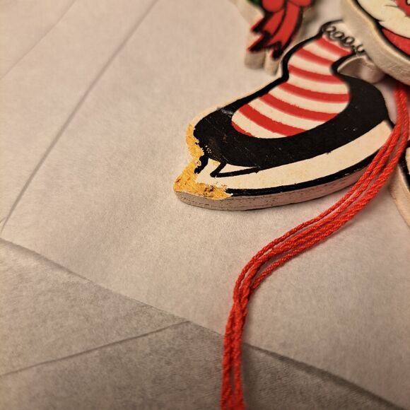 Kurt Adler Disney Minnie Mouse Wooden Christmas Pull Puppet Toy Ornament VINTAGE - Picture 6 of 7